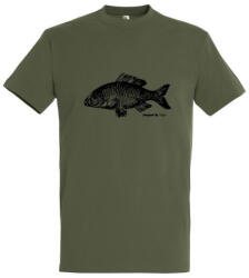 TOP Munkavédelmi Póló TOP_PK-H_CARP XL-es khaki, ponty minta, kereknyakú, 100% pamut (TOP_PK-H_CARP-XL)
