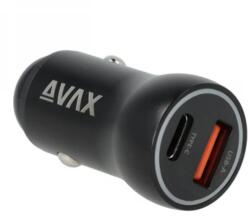 AVAX CC601B CARLY+ 40W Mașină încărcător USB A (QC)+Type C (PD) negru (CC601B)