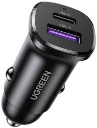 UGREEN EC305 USB-C + USB car charger, 30W (black)