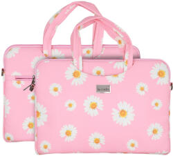 Wonder Briefcase Laptop táska 17 méretben rózsaszín százszorszépek