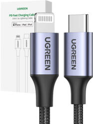 UGREEN PD 3A US304 Lightning USB-C kábel, 1.5m (fekete)