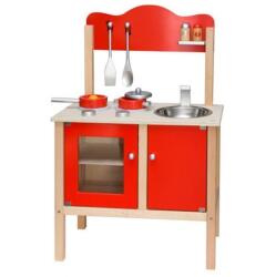 Viga Toys Bucatarie din lemn pentru copii (Rosu) (VIG50384) Bucatarie copii