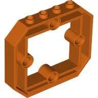 LEGO® 49699c167 - LEGO vöröses narancssárga panel 1 x 6 x 4 1/3 méretű, középen kivágva, 4 pin csatlakozóval (49699c167)