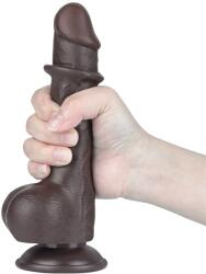 Lovetoy Dildo Realistic Sliding Skin Dual Layer Ii, Brun Inchis, 19 Cm Dildo