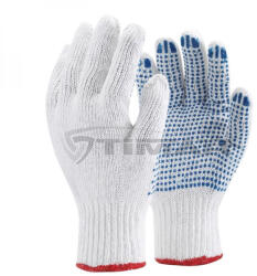 TOP Munkavédelmi Cérnakesztyű Fehér, kék PVC pöttyözött tenyér TOP_COPE4_PVC-10 10/XL (TOP_COPE4_PVC-10)