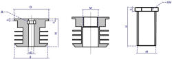 Plastik System Betétanya 40x40/M12