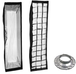  Bowens softbox 30x120cm alumínium gyűrű adapterrel, méhsejtráccsal