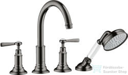 Hansgrohe AXOR MONTREUX 4 üléses burkolatra szerelhető kádtöltő csaptelep, polírozott fekete króm 16554330 (16554330)