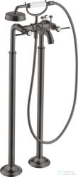 Hansgrohe AXOR MONTREUX szabadon álló kádtöltő csaptelep zuhanyszettel, szálcsiszolt fekete króm 16553340 (16553340)
