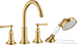 Hansgrohe AXOR MONTREUX 4 üléses peremre szerelhető kádtöltő csaptelep, szálcsiszolt arany hatású 16550250 (16550250)