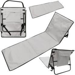  Strandszőnyeg nyugágy összecsukhato háttámlával 150x47x48cm - szürke (KX5393_1)