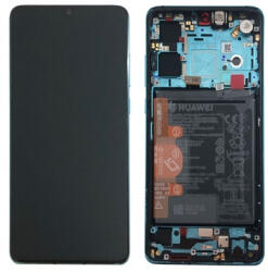 Huawei P30 (2019) Előlap Keret+LCD Kijelző+Érintőpanel+Akkumulátor, Kék (gyári, Service Pack, A Grade direct from Huawei, 02354HNJ, 02354KUM)