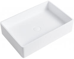 Cerano Lacerta, öntött márvány munkalap mosogató 600x400x150 mm, fehér matt, CER-CER-WB05 (CER-CER-WB05)