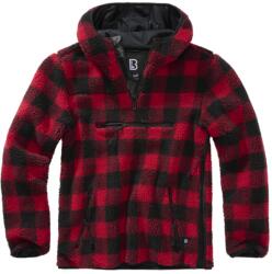 Brandit Teddyfleece Worker Pullover, red/black