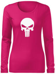 DRAGOWA Slim női hosszú ujjú póló punisher, rózsaszín 160g/m2