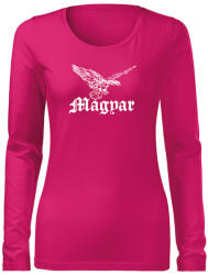 DRAGOWA Slim női hosszú ujjú póló turul, rózsaszín 160g/m2