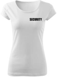 DRAGOWA női póló feliratos SECURITY , fehér