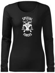 DRAGOWA Slim női hosszú ujjú póló special forces, fekete 160g/m2