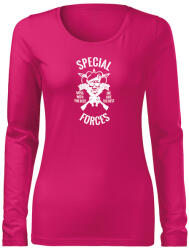 DRAGOWA Slim női hosszú ujjú póló special forces, rózsaszín 160g/m2