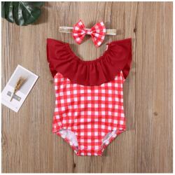 drool Costum de baie cu patratele rosii si bentita Drool (Marime: 120)