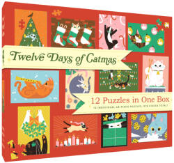 Chronicle Books puzzle Macskás karácsony tizenkét napja 12×48 db (CHB1379)