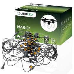Lumileds Outdoor Garden Girland fénylánc 15m 30x E27 NARCI Lumiled (LUMOGR0856)