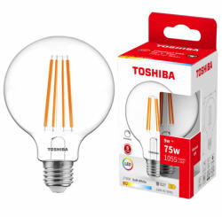 Toshiba LED izzó E27 G95 9W = 75W 1055lm 2700K meleg izzószál, szabályozható TOSHIBA (TOSLIG2185)