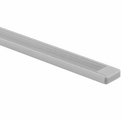 Ecolight Alumínium profil LED szalagokhoz, eloxált, süllyesztett/felületre szerelhető, 2m, átlátszó borítással és Ecolight végsapkákkal (ECOPRO0210P)