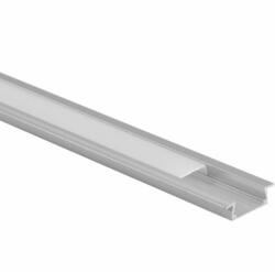 Ecolight Alumínium profil LED szalagokhoz, eloxált, süllyesztett, 1 m, opál lámpabúrával és Ecolight végsapkákkal (ECOPRO0005M)