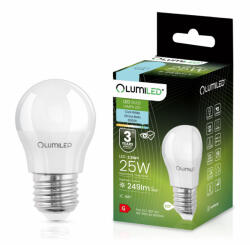 Lumileds E27 P40 LED izzó 2.5W = 25W 249lm 6500K Hideg 180° LUMILED (LUMLEDH0001F)