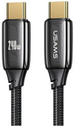 USAMS Cablu Incarcare & Date USB-C la USB-C USAMS U82 - 240W, Power Delivery 3.1, 5A, Nylon Brodat (SJ580USB01)