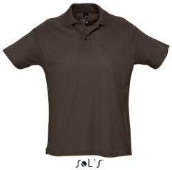 SOL'S Férfi SUMMER II rövid ujjú galléros piké pamut póló, SOL'S SO11342, Chocolate-2XL (so11342co-2xl)