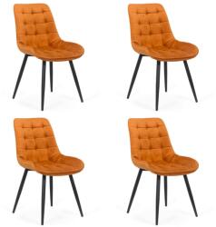 Chairs ON 4 scaune bucătărie și living din catifea Portocaliu
