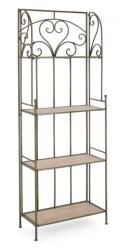 Bizzotto Raft 4 polite otel verde mdf natur Guenda 59x28x167 cm (0741594) Raft