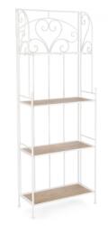 Bizzotto Raft 4 polite otel alb mdf natur Guenda 59x28x167 cm (0741586) Raft