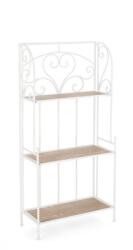 Bizzotto Raft 3 polite otel alb mdf natur Guenda 60x28x127 cm (0741587) Raft