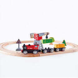 Hape Set de joaca tren livrare marfa 19 piese (E3731A) Trenulet