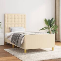 vidaXL Cadru de pat cu tăblie, crem, 80x200 cm, textil (3125338)