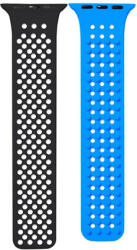 Phoner Spike Apple Watch szilikon szíj, 38/40/41mm, fekete/kék - phoner