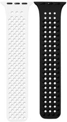 Phoner Spike Apple Watch szilikon szíj, 38/40/41mm, fehér/fekete - phoner