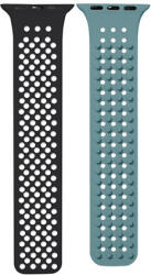 Phoner Spike Apple Watch szilikon szíj, 38/40/41mm, fekete/zöld - phoner
