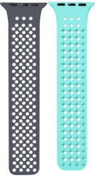 Phoner Spike Apple Watch szilikon szíj, 49/45/44/42mm, szürke/kék - phoner