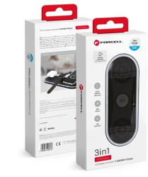 Forcell F-energy Ellipse 3in1 vezeték nélküli töltőpad, 15W gyorsöltéssel, fekete