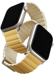 Uniq Revix Premium mágneses szilikon szíj Apple Watch 38/40/41mm, sárga/csont (UNIQ-41MM-REVPCYELIVY) - phoner