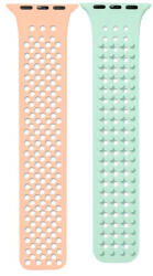 Phoner Spike Apple Watch szilikon szíj, 38/40/41mm, papya/pisztácia - phoner