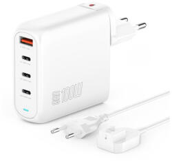 4smarts GaN Flex Pro töltő adapter 3xType-C + 1 USB, 100W, fehér (4S544100)