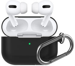 Phoner Simple Apple Airpods Pro szilikon tok akasztóval, fekete (PN-CP-P1-3-BK) - phoner