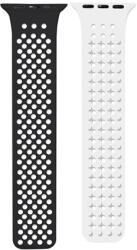 Phoner Spike Apple Watch szilikon szíj, 38/40/41mm, fekete/fehér - phoner