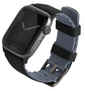 Uniq Linus Airosoft Apple Watch 42/44/45/49mm szilikon szíj, fekete (UNIQ-45MM-LINUSBLK) - phoner