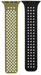 Phoner Spike Apple Watch szilikon szíj, 49/45/44/42mm, zöld/fekete - phoner